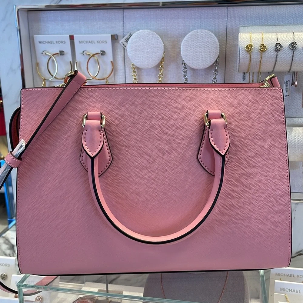 MICHAEL KORS
Sheila Medium CZ Faux Saffiano Leather Satchel Crossbody 
NWT - Picture 11 of 16